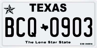 TX license plate BCQ0903