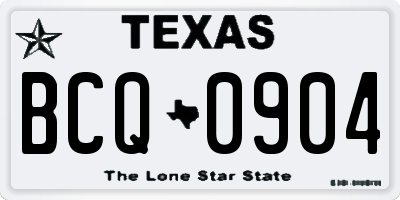 TX license plate BCQ0904