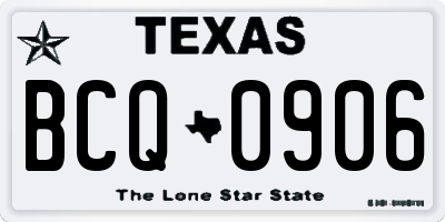 TX license plate BCQ0906