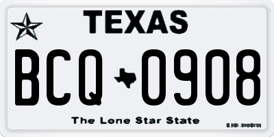 TX license plate BCQ0908