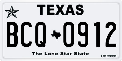 TX license plate BCQ0912