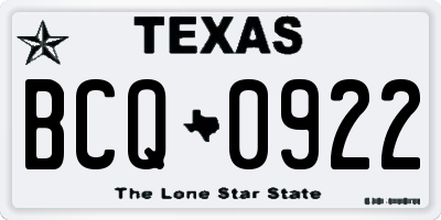 TX license plate BCQ0922