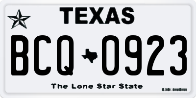 TX license plate BCQ0923
