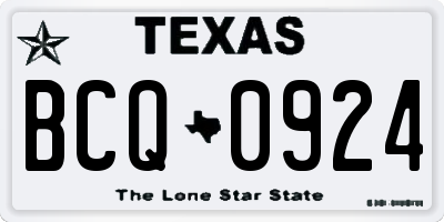 TX license plate BCQ0924