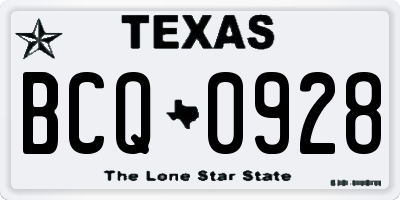 TX license plate BCQ0928