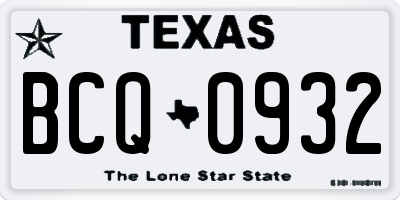 TX license plate BCQ0932