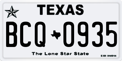 TX license plate BCQ0935