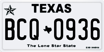 TX license plate BCQ0936