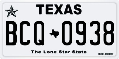 TX license plate BCQ0938