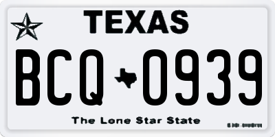TX license plate BCQ0939