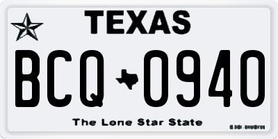 TX license plate BCQ0940