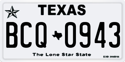 TX license plate BCQ0943
