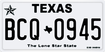TX license plate BCQ0945