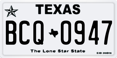 TX license plate BCQ0947