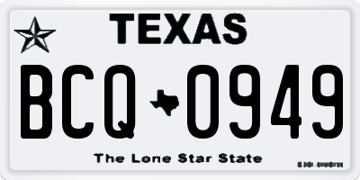 TX license plate BCQ0949