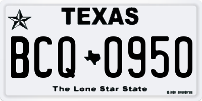 TX license plate BCQ0950