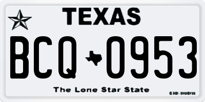 TX license plate BCQ0953
