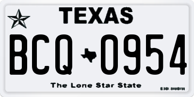 TX license plate BCQ0954