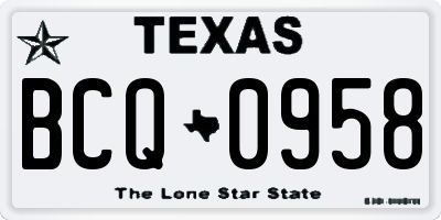 TX license plate BCQ0958