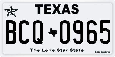 TX license plate BCQ0965