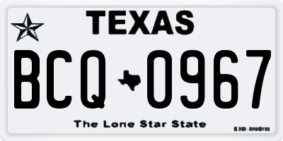 TX license plate BCQ0967