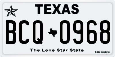 TX license plate BCQ0968