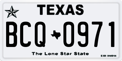 TX license plate BCQ0971