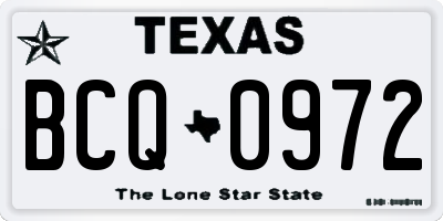 TX license plate BCQ0972