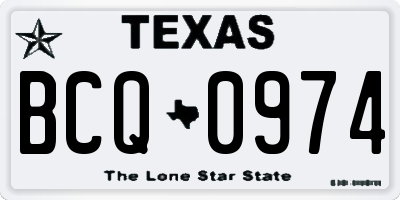 TX license plate BCQ0974