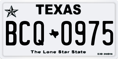 TX license plate BCQ0975
