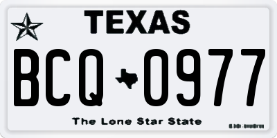 TX license plate BCQ0977