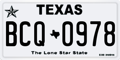 TX license plate BCQ0978