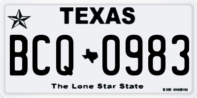 TX license plate BCQ0983