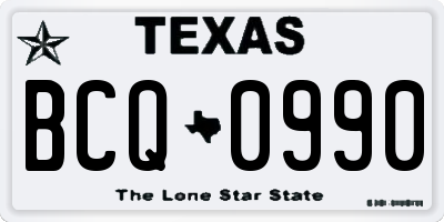 TX license plate BCQ0990