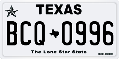TX license plate BCQ0996