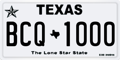 TX license plate BCQ1000