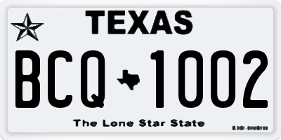TX license plate BCQ1002