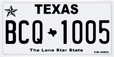 TX license plate BCQ1005