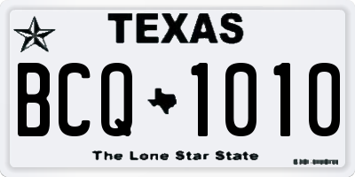TX license plate BCQ1010