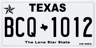 TX license plate BCQ1012