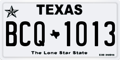 TX license plate BCQ1013