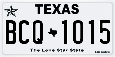 TX license plate BCQ1015