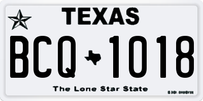 TX license plate BCQ1018