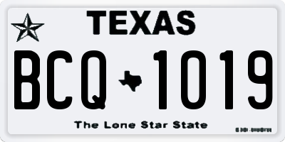 TX license plate BCQ1019