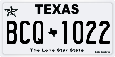 TX license plate BCQ1022