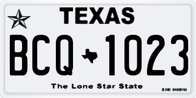 TX license plate BCQ1023