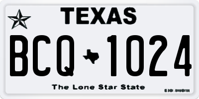 TX license plate BCQ1024