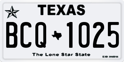 TX license plate BCQ1025