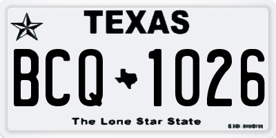 TX license plate BCQ1026