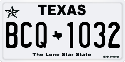 TX license plate BCQ1032